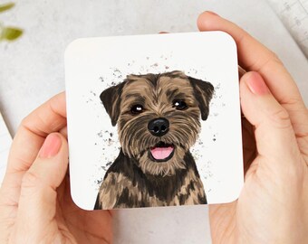 Border Terrier Coaster: hand illustrated, dog gift
