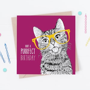 Cat Birthday Card, Cat birthday, from the cat, birthday cards