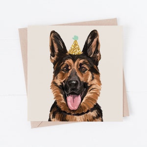 Carte d'anniversaire de chien, carte de berger allemand, carte d'anniversaire de berger allemand, berger allemand, du chien, cadeau de berger allemand, cadeau de chien, chiens