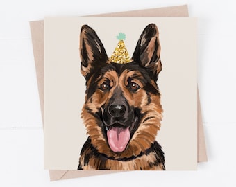 German Shepherd Birthday Card: Dog Lover Gift