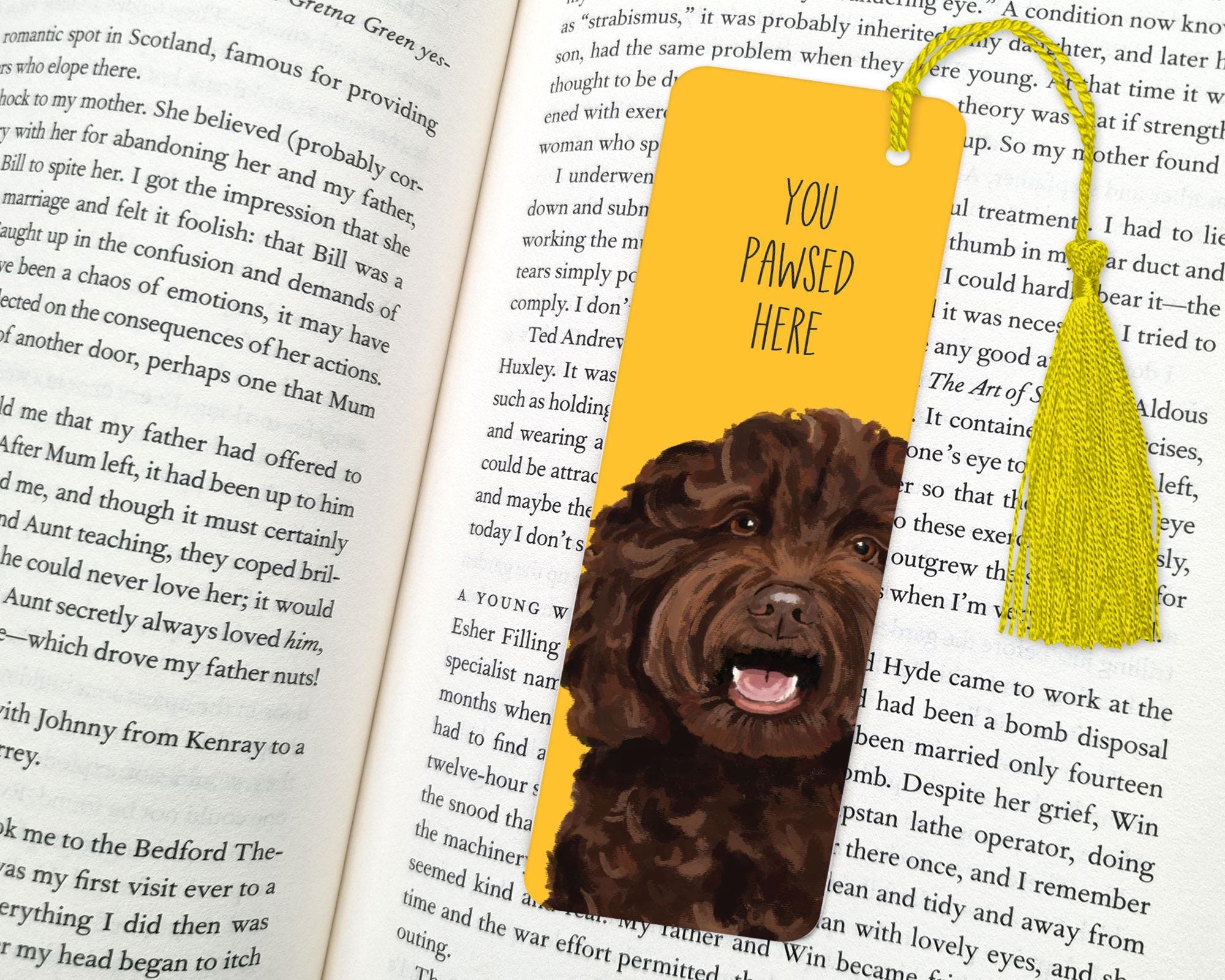 Chocolate Cockapoo Bookmark: Dog Lover Gift