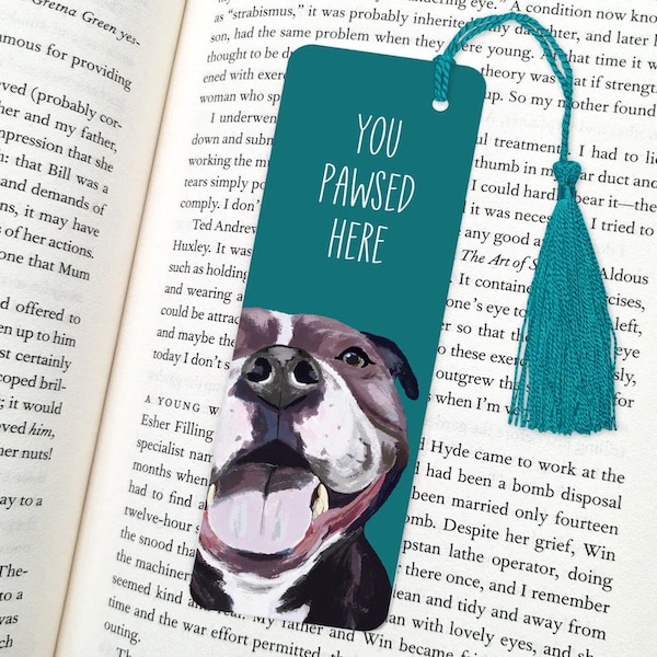 Staffy dog bookmark, dog bookmark, bookmark, Staffordshire bull terrier, Staffy dog gift, fun bookmarks, bookmarks, Staffy gift