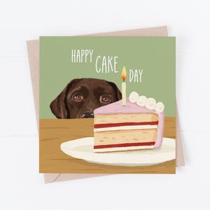 Hund Geburtstagskarte, Labrador Karte, Geburtstagskarte Labrador, Kuchen vom Hund, Geburtstagskarten, Happy Cake Day, lustige Geburtstagskarte Labrador