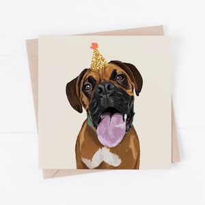 Hunde Geburtstagskarte, Boxer Karte, Boxer Geburtstagskarte, Boxer, vom Hund, Hundekarten, Boxer Geschenk, Boxer Hund
