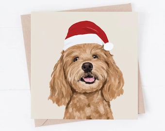 Personalised Cavapoo / Doodle Dog Christmas Card (6" X 4") Blank Inside ...