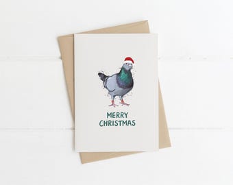 Pigeon Christmas Card: Hand-Illustrated A6 Card