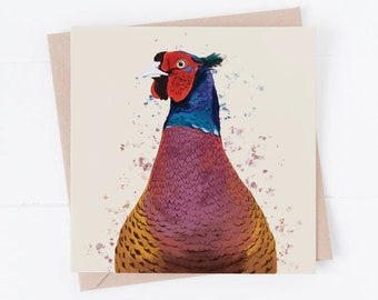 Pheasant Art Card: Thoughtful Gift, Blank Inside