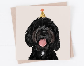 Black Cockapoo Birthday Card: Dog Lover Gift