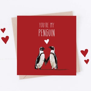 Anniversary Card, penguin love, penguin anniversary card, you're my penguin, penguin valentines card, valentines card