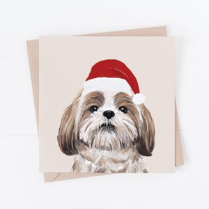 Carte de Noël chien, carte Shih Tzu, carte de Noël Shih Tzu, Shih Tzu, du chien, cartes chien, Shih Tzu de Noël, cadeaux pour les amoureux des chiens,
