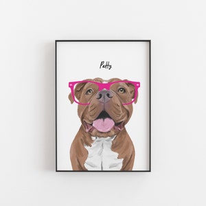 Bully Personalised Print, bully Print, bully dog print, bully wall art, bully dog gift, xl bully, xl bully print, dog portrait, personalised