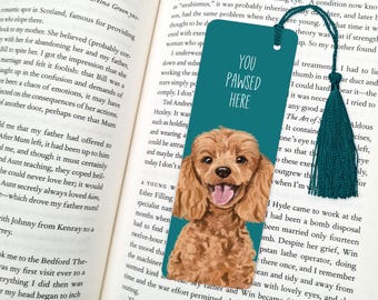 Poodle Bookmark: hand-painted print, Dog Lover Gift