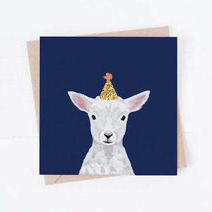 Birthday card, Fun Birthday Card, friend card, lamb card, farmer card, farmer birthday, lamb, party lamb, fun lamb, lamb