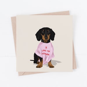 Jubiläumskarte, Jubiläumskarte, Dackel, Valentinstagskarte, Dackel Karte, vom Hund, Hunde Karte