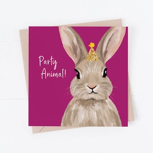 Geburtstagskarte, Fun Geburtstagskarte, Freundkarte, Hasenkarte, Hasenkarte, Hasengeburtstag, Hasengeburtstag, Hase, Partyhase, Spaßhase, Kaninchen
