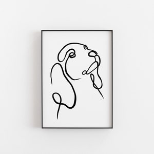 Dog Line Art, Spaniel Art, cocker spaniel art, line art, black and white decor, dog print, spaniel print, cocker spaniel, minimalist
