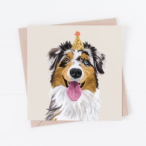 Hund Geburtstagskarte, Aussie Shepherd Karte, Aussie Shepherd Geburtstagskarte, Aussie Shepherd,vom Hund, Aussie Shepherd Geschenk, Hundegeschenk, Hunde