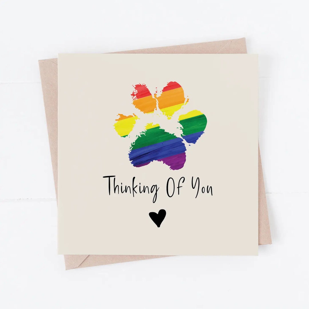 Pet Loss Sympathy Card: Rainbow Bridge Paw Print - Etsy