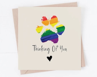 Thinking of you card, pet loss card, rainbow bridge card, pet sympathy, sympathy card, dog loss card, cat loss card, thinking of you