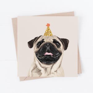 Geburtstagskarte Hund, Mops Karte, Geburtstagskarte Mops, Mops, Hundekarten, Geschenke für Hundeliebhaber, Mops Geschenk
