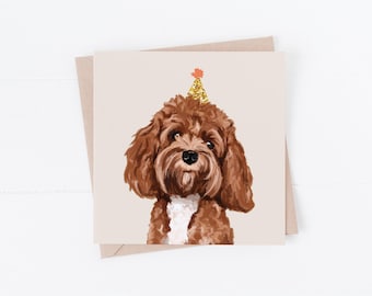Cavapoo Birthday Card: Dog Lover Greeting Card