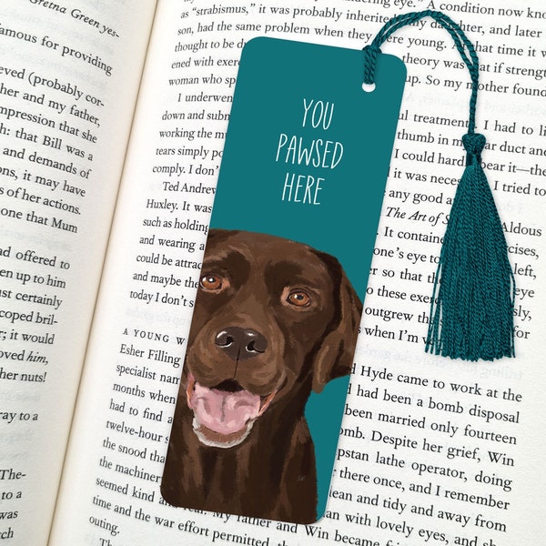 labrador bookmark, dog bookmark, bookmark, dog gift, labrador gift, fun bookmarks, bookmarks, chocolate lab, chocolate lab gifts, labradors
