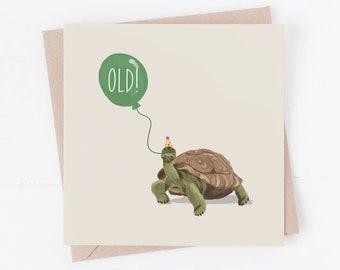 Birthday Card, turtle card, tortoise card, old tortoise, tortoise birthday card, old birthday card, birthday cards, you’re old