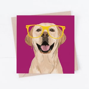 Labrador Karte, lustige Labrador Karte, gelbe Labrador Karte, schwarze Labrador, vom Hund, Hundekarten, lustige Hundekarte, cooler Hund, Hunde in den Gläsern