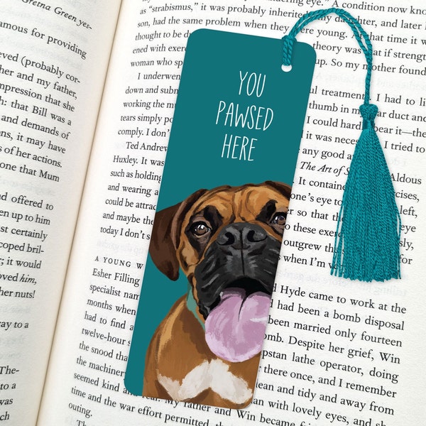 boxer bookmark, dog bookmark, bookmark, dog gift, fun bookmarks, bookmarks, boxer gift, boxer dog, boxer dog gift