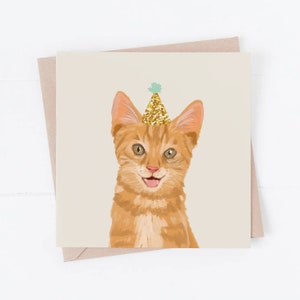 Cat Birthday Card, cat gift, cat birthday, from the cat, birthday cards, cat card, fun cat card, cat gift, ginger cat, ginger cat card, gift