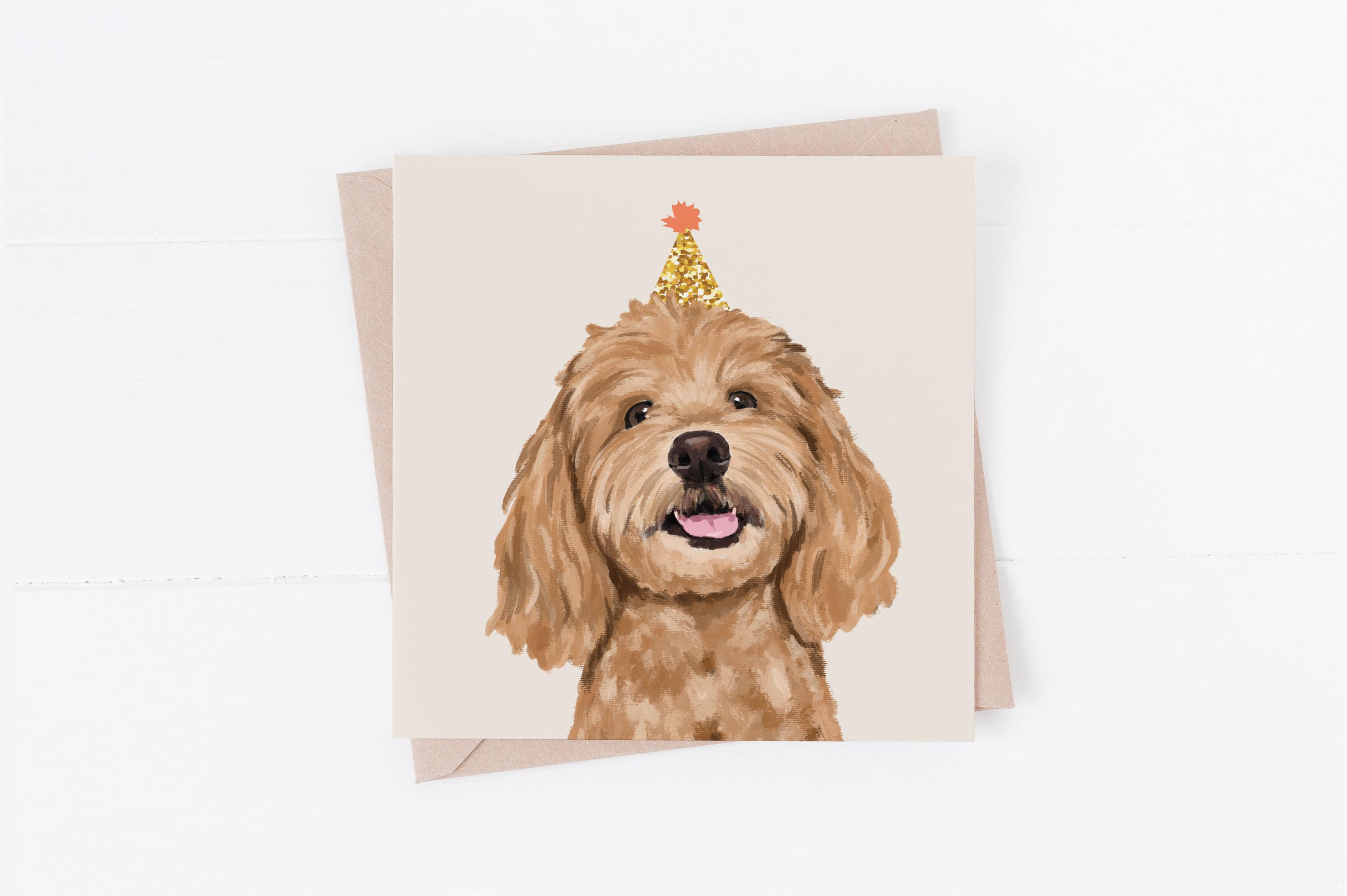 Cockapoo Birthday Card: Dog Lover Gift, Blank Inside