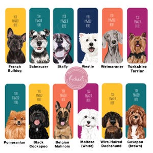 dog bookmark: hand-painted printed artwork, gifts for dog lovers, book accessories, image 6