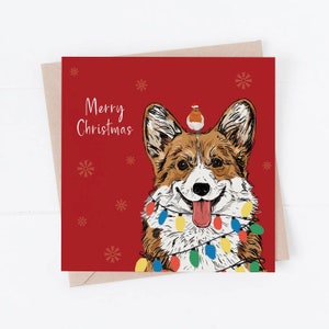 Carte de Noël de chien, carte de corgi, carte de Noël de corgi, corgi, du chien, cartes de chien, carte de Noël de corgi, cadeau de chien de corgi