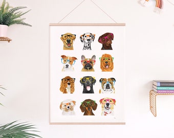 Dog Print, Fun Dog Print, Dog Gifts, dog art, the dog lover, dog lover, dog art, fun dog art, gifts for a dog lover, dog gifts for owners,