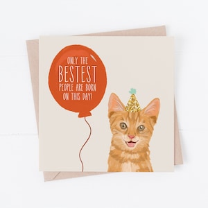 Katzen Geburtstagskarte, Beste Freundin Karte, Freund Karte, Geburtstagskarte, von der Katze, Geburtstagskarten, Katzenkarten, Freund Katzenkarte