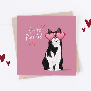 Anniversary Card, cat card, cat anniversary card, love you card, cat valentines card, cat valentines card, cat loves you, from the cat