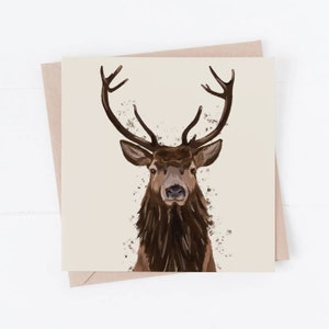Carte cerf, cadeau cerf, carte d'ami, carte attentionnée, cerf, art du cerf, cadeau cerf, carte animal, cadeaux cerf, carte animal