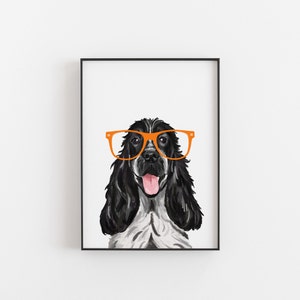 Cocker Spaniel Dog Print, spaniel, blue roan cocker spaniel, black, cockers, dog print, fun dog prints, the dog lover, gifts for dog mum