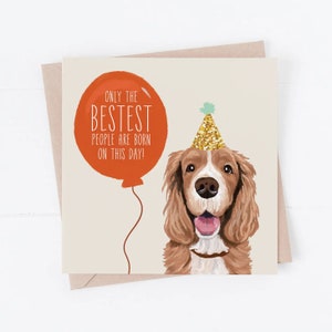 Carte d'anniversaire de chien, carte de meilleur ami, carte d'ami, carte d'anniversaire, du chien, cartes d'anniversaire, cartes de chien, carte de chien d'ami, cocker