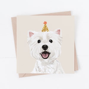 Carte d'anniversaire de chien, carte de westie, carte d'anniversaire de westie, westie, du chien, cartes de chien, cadeau de westie, cadeaux pour l'amant de chien, terrier de westland