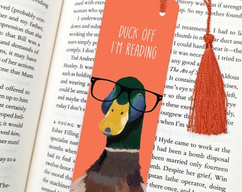 duck bookmark, bookmark, duck gift, duck lover gift, book lover gift, duck gifts, duck, fun duck, duck off i'm reading, reading gifts, ducks