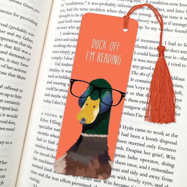 duck bookmark, bookmark, duck gift, duck lover gift, book lover gift, duck gifts, duck, fun duck, duck off i'm reading, reading gifts, ducks