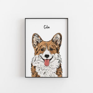 Corgi Print, Welsh Corgi No Glasses