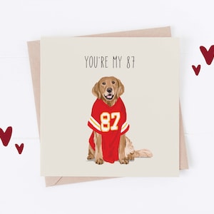 Jubiläumskarte, Hund Jahrestag, Liebe dich Karte, Hund valentinskarte, valentinskarte, Hundeliebe, Swiftie, 87, jersey, Hundekarte, Swifty