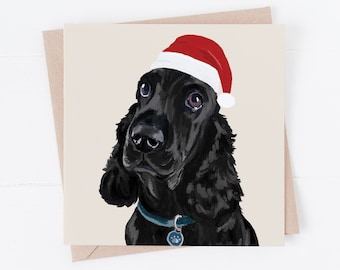 Cocker Spaniel Christmas Card: Dog Lover Holiday Greeting