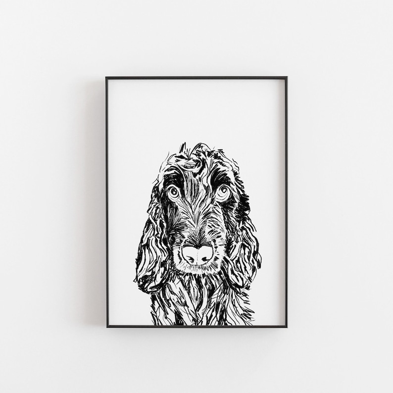 Cocker Spaniel Dog Print, Cocker Spaniel art, dog prints, dog gifts, cocker spaniels, the dog lover, dog gifts, dog portrait, personalised No Name. No Glasses