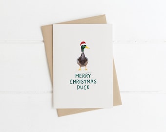 Duck Christmas Card: Hand-Illustrated A6 Mallard Card