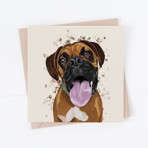 Hund Geburtstagskarte, Boxer Karte, Boxer Geburtstagskarte, Boxer, vom Hund, Hundekarten, Boxer Geschenk, Boxerhund, Boxerkunst