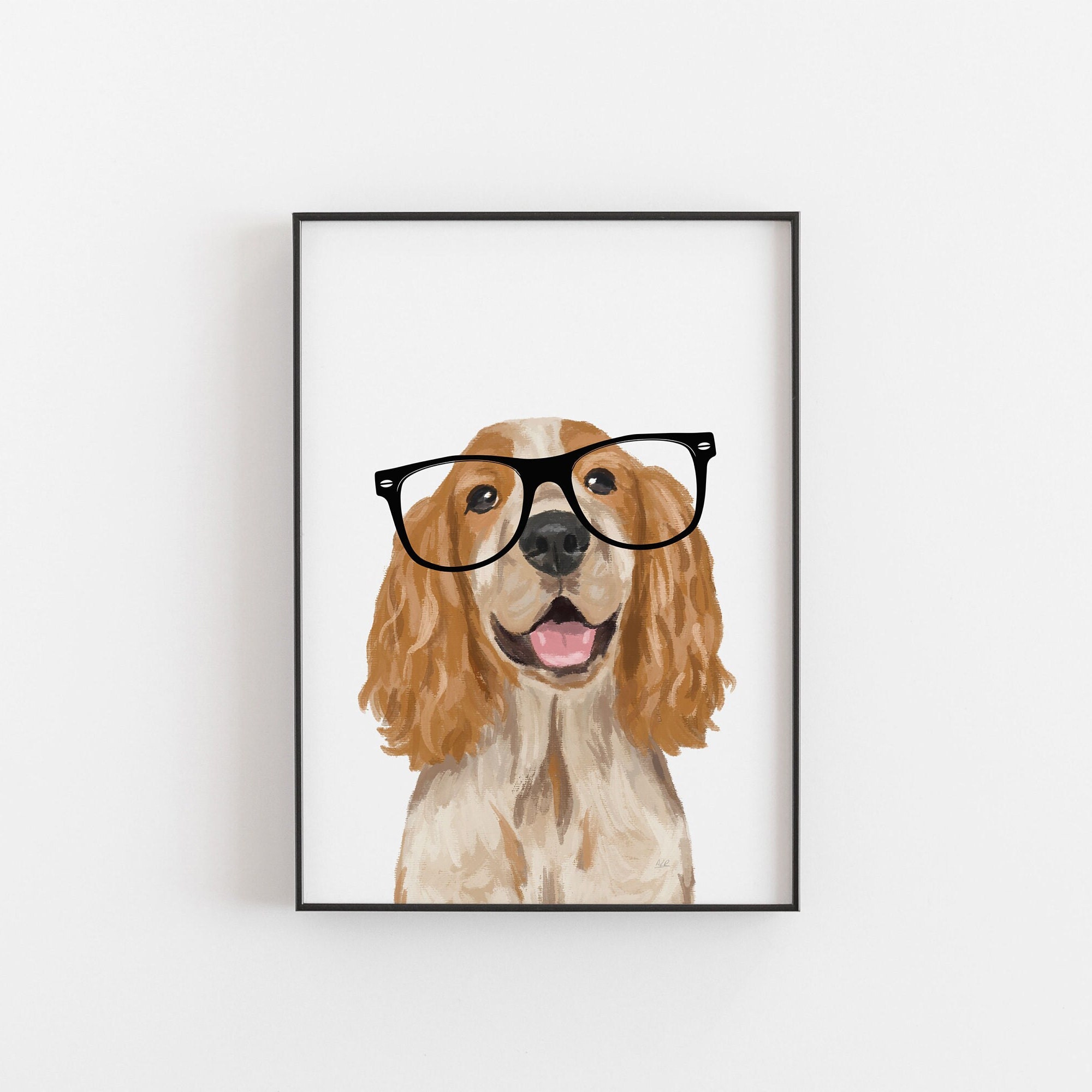 Cocker Spaniel Dog Print, spaniel, cocker spaniel roano naranja, spaniel, estampado de perro, estampados de perros divertidos, el amante de los perros, regalos para la mamá del perro