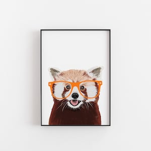 Roter Panda, roter Panda Geschenk, roter Panda Druck, roter Panda Poster, roter Panda Geschenk, roter Panda Wandkunst, roter Panda, Panda Liebhaber, Geschenke unter 20
